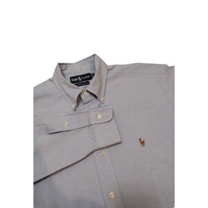 Ralph Lauren Shirt Mens 15 1/2  32 Blue Yarmouth Vintage‎ Button Up Pinpoint